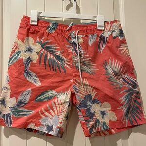 Goodfellow & Co Red Floral Men's Swim Trunks